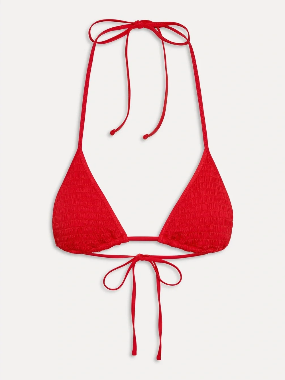 Frankie's Bikinis Red Smocked Bikini